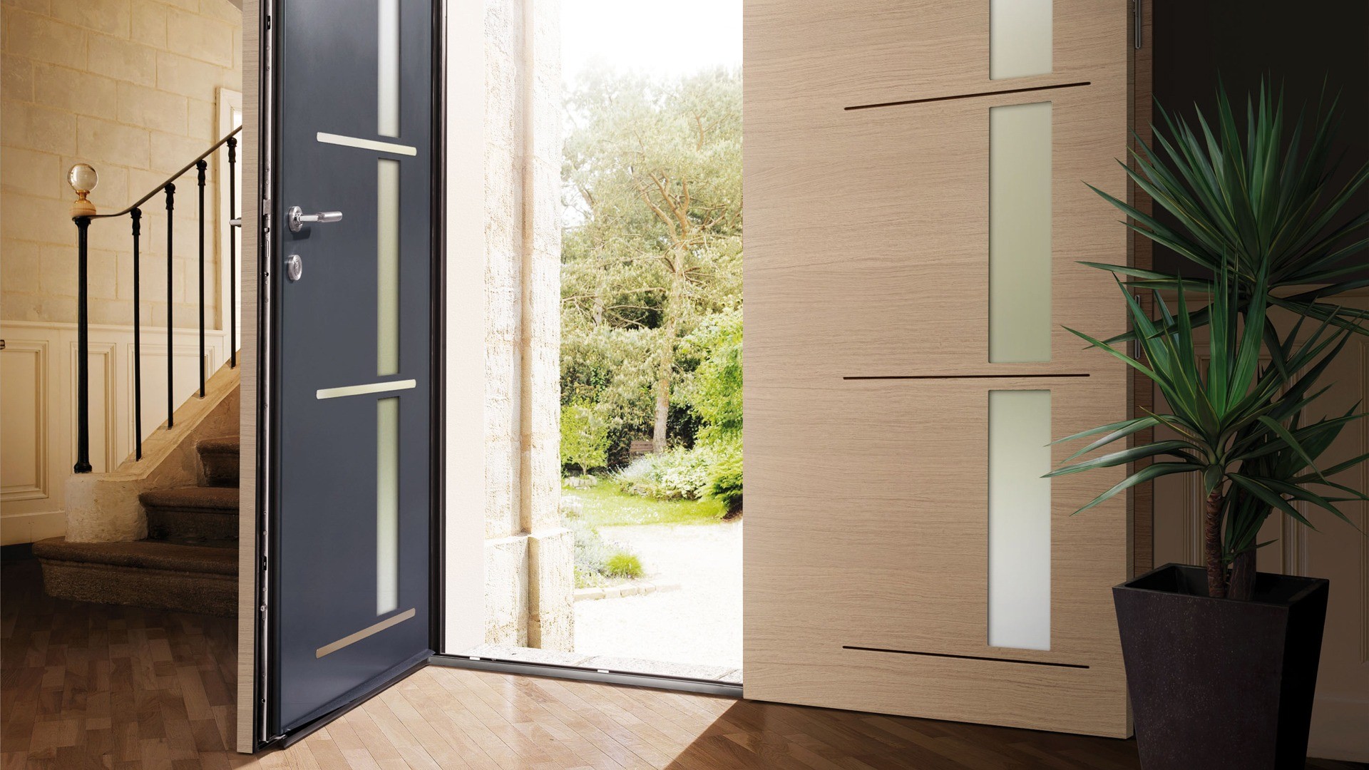 porte-entree-mixte-mco-nantes-saint-nazaire-la-baule-loire-atlantique Garder le caractère d’une maison tout en gagnant en confort à l’entrée