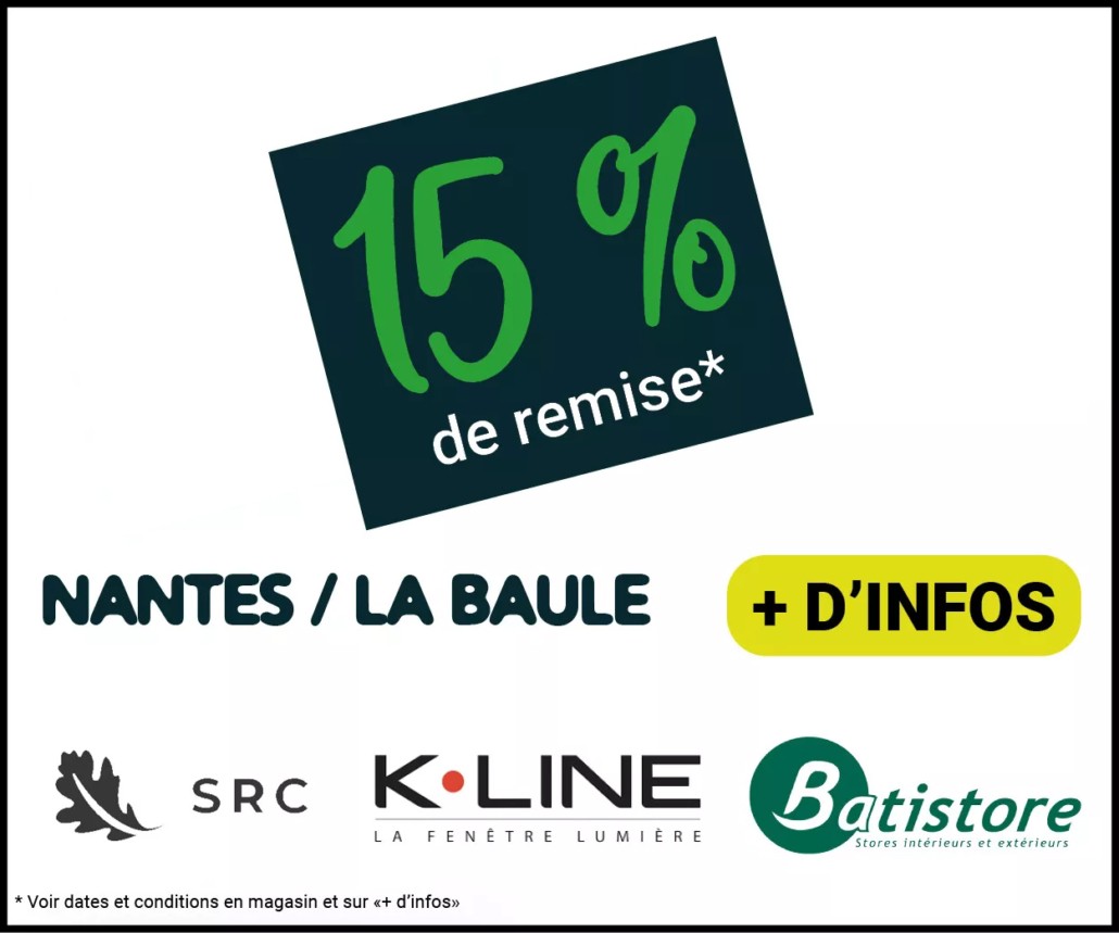 15% de remise sur les fournitures menuiserie K-Line