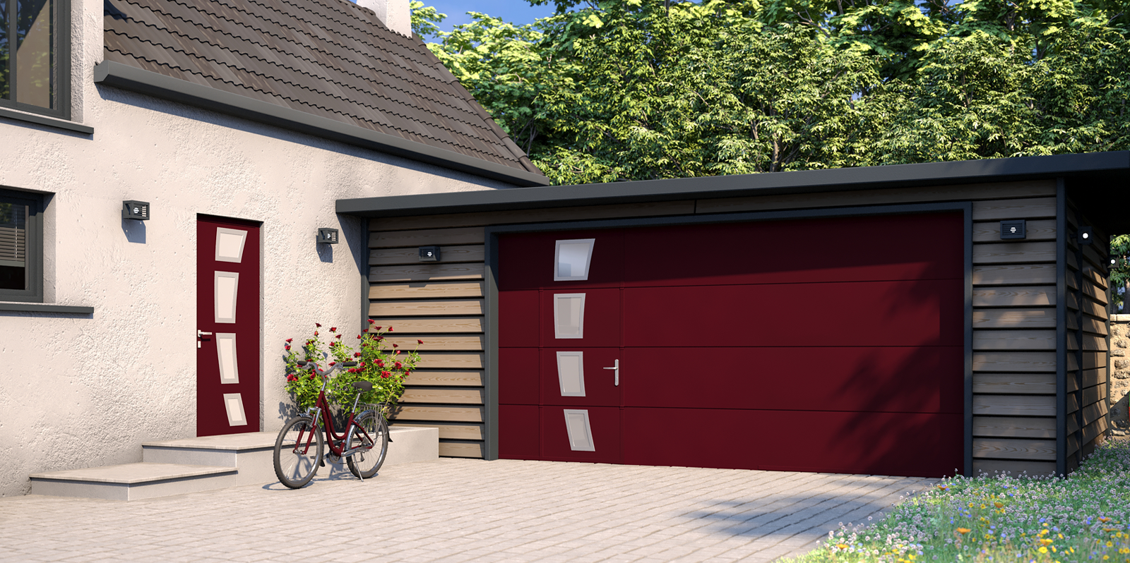 Porte de garage avec portilon, MCO Nantes, La Baule, Orvault