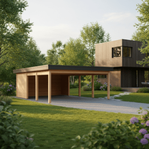 Carport bois, MCO Nantes, La Baule Carport bois, MCO Nantes, La Baule